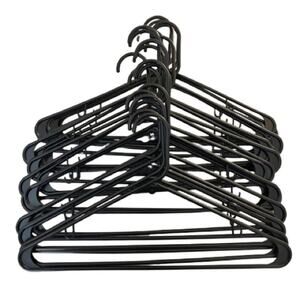 Black Plastic Adult Clothes Hangers Lot of 20 hangers.